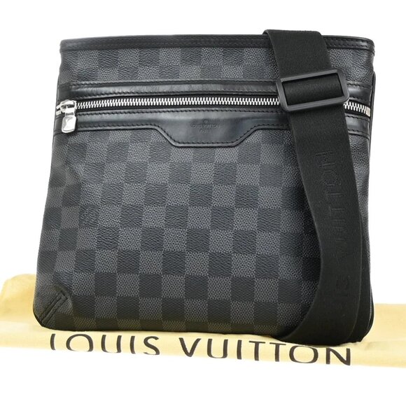 LOUIS VUITTON Damier Graphite Thomas Shoulder Bag black Gray N58028 603KA904 - Picture 1 of 16